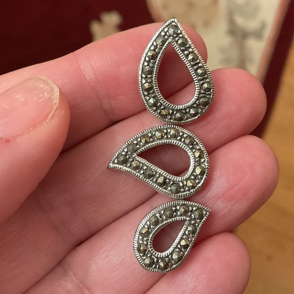 STERLING SILVER 925 MARCASITE PENDANT - Picture 9 of 9